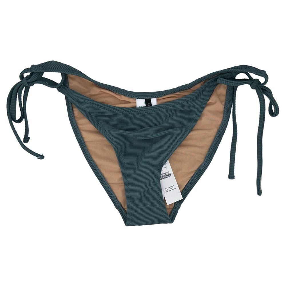 J. Crew Ribbed Curved Waist Cheeky String Bikini Bottom Size Medium NWT